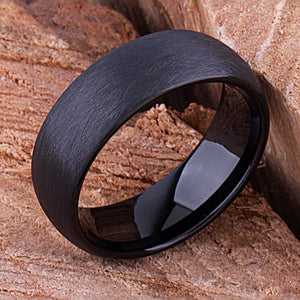 Black Tungsten Band 8mm - TCR097 unique black and blue men’s engagement or wedding ring or anniversary band