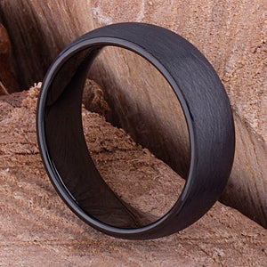 Black Tungsten Band 8mm - TCR097 unique black and blue men’s engagement or wedding ring or anniversary band