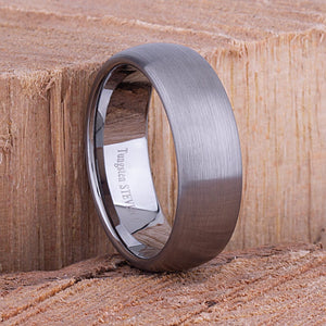 Tungsten Wedding Ring Satin Finish 8mm - TCR054 traditional men's engagement band or promise ring for boyfriend Steven G Designs Ltd