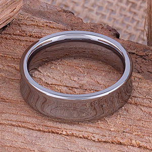 Tungsten Ring Concave Shaped 7mm - TCR026 unique engagement or promise ring for boyfriend Steven G Designs Ltd