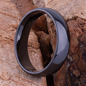 Black Ceramic Men's Wedding Ring - 6mm Width CER016-8 men’s wedding ring or engagement band, promise ring or anniversary ring gift for him - Steven G Designs
