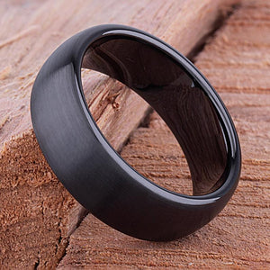 Black Ceramic Men's Engagement Ring - 8mm Width CER062-8 men’s wedding ring or engagement band, promise ring or anniversary ring gift for him - Steven G Designs