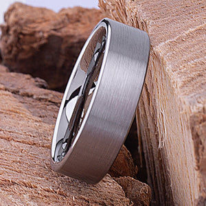 Tungsten Wedding Band Satin Surface 7mm - TCR056 traditional men’s wedding or engagement ring or promise band for boyfriend