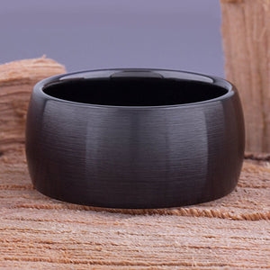 Black Ceramic Men's Wedding Ring - 12mm Width CER038-7 men’s wedding ring or engagement band, promise ring or anniversary ring gift for him - Steven G Designs
