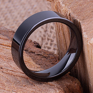 Black Ceramic Men's Wedding Band - 7mm Width CER045-7 men’s wedding ring or engagement band, promise ring or anniversary ring gift for him - Steven G Designs