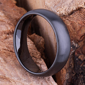 Black Men's Ceramic Wedding Ring - 7mm Width CER070-7.5 men’s wedding ring or engagement band, promise ring or anniversary ring gift for him - Steven G Designs
