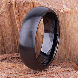 Black Men's Ceramic Wedding Ring - 7mm Width CER070-7.5 men’s wedding ring or engagement band, promise ring or anniversary ring gift for him - Steven G Designs