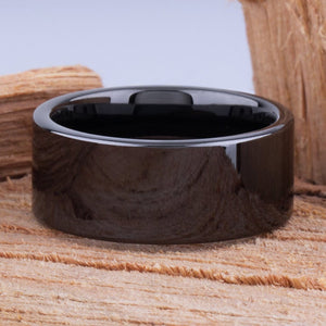 Black Ceramic Men's Wedding Ring - 10mm Width CER039-8 men’s wedding ring or engagement band, promise ring or anniversary ring gift for him - Steven G Designs