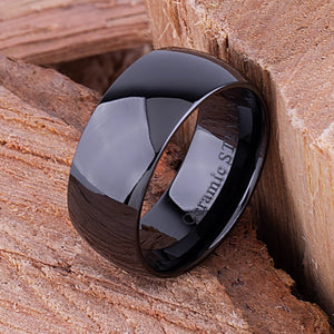 Men's Black Ceramic Wedding Band - 10mm Width CER034-7 men’s wedding ring or engagement band, promise ring or anniversary ring gift for him - Steven G Designs