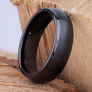 Black Ceramic Men's Wedding Ring - 7mm Width CER047-8 men’s wedding ring or engagement band, promise ring or anniversary ring gift for him - Steven G Designs