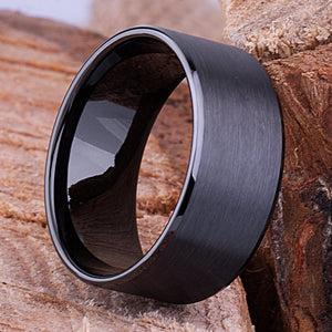 Black Ceramic Men's Engagement Ring - 10mm Width CER074-8 men’s wedding ring or engagement band, promise ring or anniversary ring gift for him - Steven G Designs