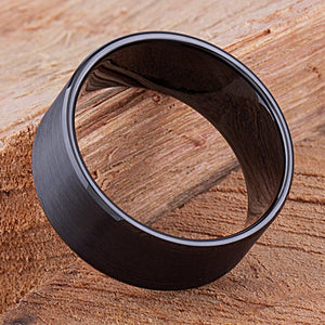 Black Ceramic Men's Engagement Ring - 10mm Width CER074-8 men’s wedding ring or engagement band, promise ring or anniversary ring gift for him - Steven G Designs