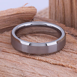 Tungsten Mens Wedding Ring 6mm - TCR005 traditional engagement band with brushed surface Steven G Designs Ltd