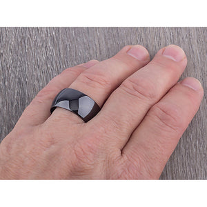 Men's Black Ceramic Wedding Ring - 12mm Width CER024-7 men’s wedding ring or engagement band, promise ring or anniversary ring gift for him - Steven G Designs