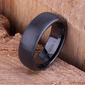 Black Ceramic Men's Engagement Ring - 8mm Width CER062-8 men’s wedding ring or engagement band, promise ring or anniversary ring gift for him - Steven G Designs
