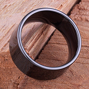 Men's Black Ceramic Wedding Ring - 12mm Width CER067-7.5 men’s wedding ring or engagement band, promise ring or anniversary ring gift for him - Steven G Designs