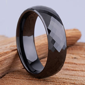 Black Ceramic Wedding Ring - 8mm Width CER035-8 men’s wedding ring or engagement band, promise ring or anniversary ring gift for him - Steven G Designs