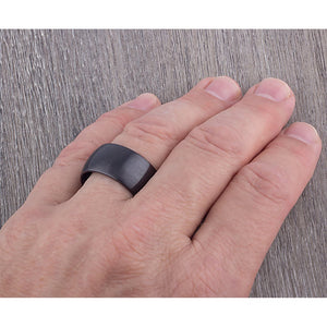 Black Ceramic Men's Wedding Ring - 12mm Width CER038-7 men’s wedding ring or engagement band, promise ring or anniversary ring gift for him - Steven G Designs