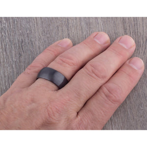 Men's Black Ceramic Wedding Ring - 10mm Width CER036-7 men’s wedding ring or engagement band, promise ring or anniversary ring gift for him - Steven G Designs