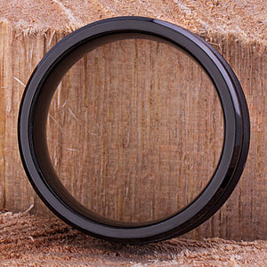Black Tungsten Band 8mm -TCR095 unique black men’s wedding or engagement band or anniversary ring for him