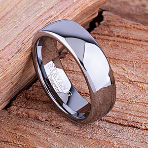 Tungsten Wedding Band Polished 7mm - TCR042 traditional engagement or promise band for boyfriend Steven G Designs Ltd