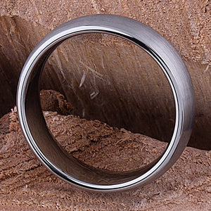 Tungsten Wedding Band Brush Finish 7mm - TCR065 traditional men’s engagement or wedding band or promise ring for him