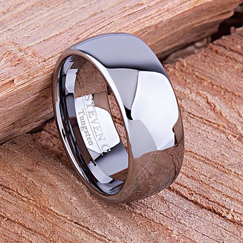 Tungsten Wedding Band High Polished 9mm - TCR058 traditional men’s engagement or wedding band or promise ring for him