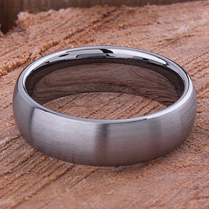 Tungsten Wedding Band Brush Finish 7mm - TCR065 traditional men’s engagement or wedding band or promise ring for him