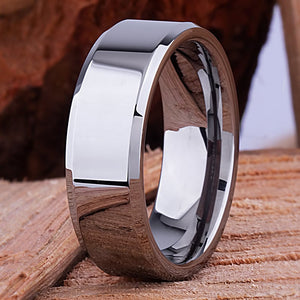 Tungsten Men's Wedding Ring 8mm - TCR035 unique engagement or anniversary ring for husband Steven G Designs Ltd